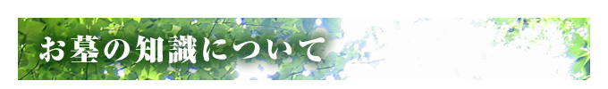 お墓の知識について